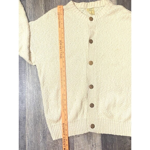 Vintage Greek Cotton Fisherman Cardigan XL Slouchy Cream Textured Knit 90s - Picture 11 of 12
